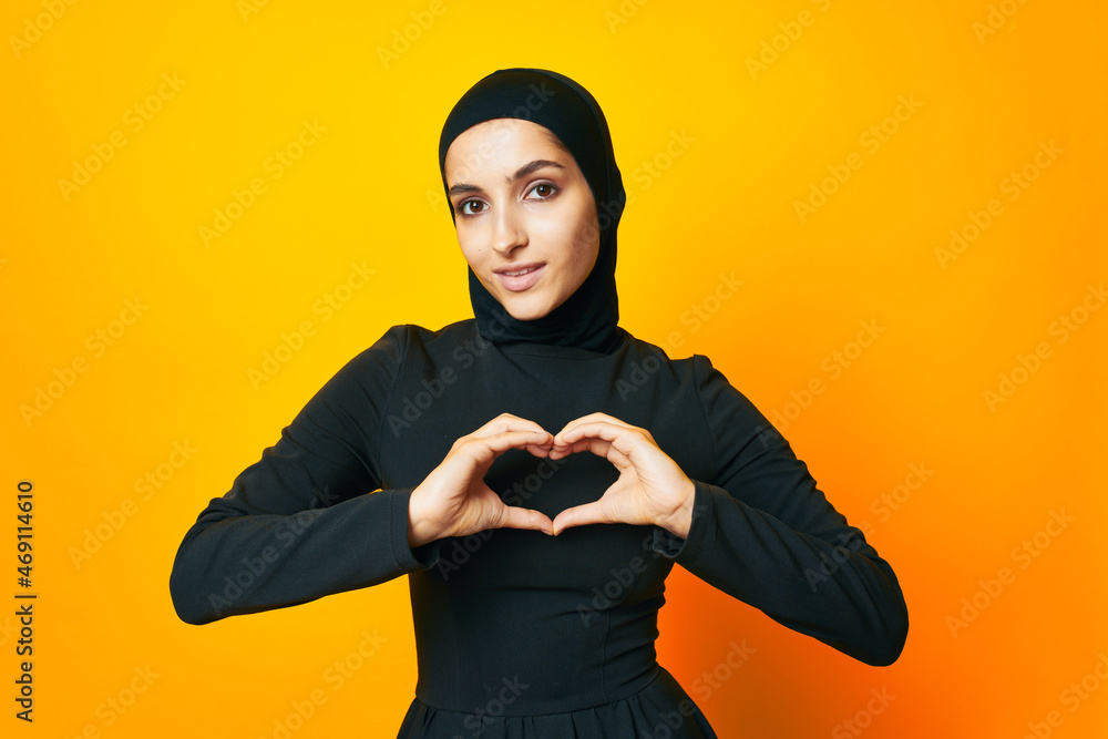 cheerful woman fun ethnicity model posing emotions isolated background cheerful woman fun ethnicity model posing emotions isolated background