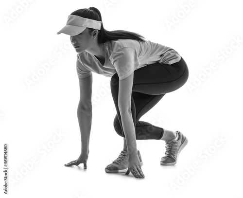 Silhouette of sporty young ...