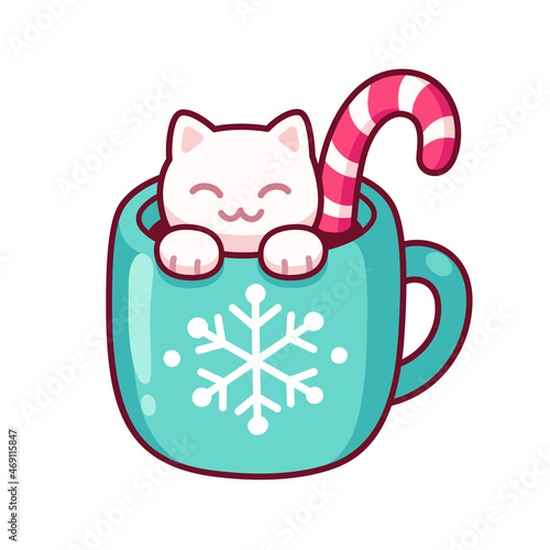 Cute Christmas drink cat