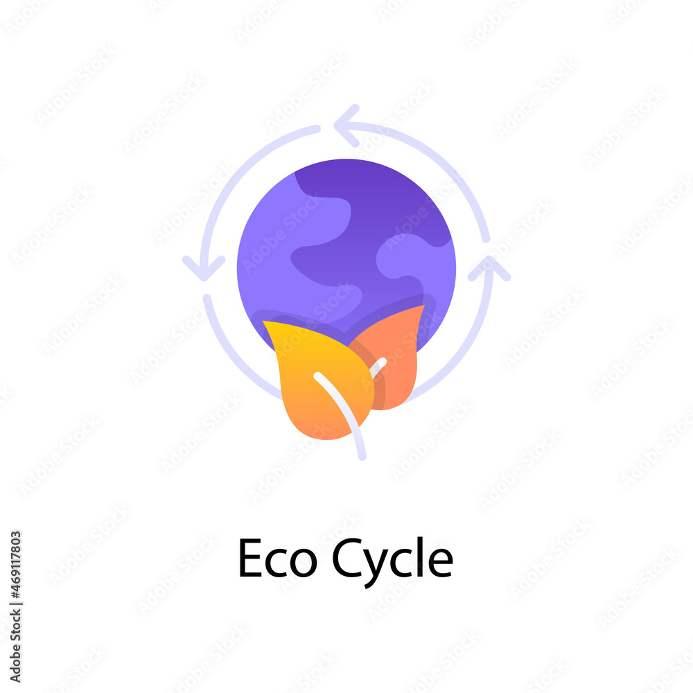 Eco Cycle vector Gradient  Icon Design illustration. Activities Symbol on White background EPS 10 File