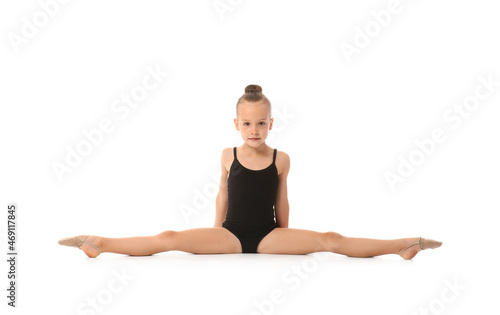 Little girl doing gymnastic...
