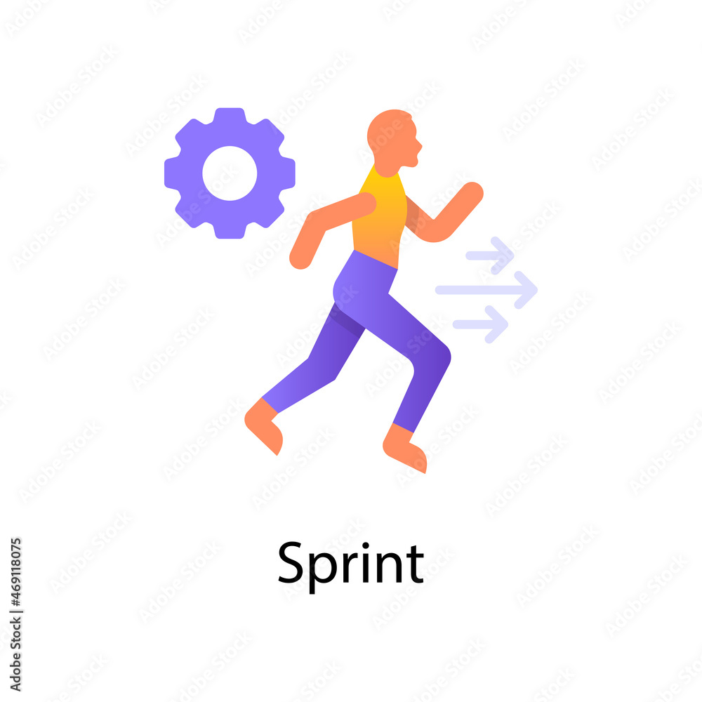 Sprint vector Gradient  Icon Design illustration. Activities Symbol on White background EPS 10 File
