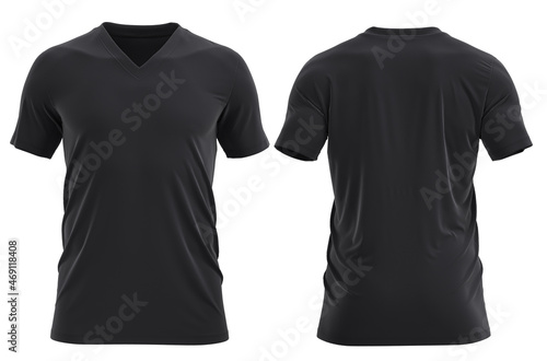 t shirt t-shirt Short sleeve V-neck muscular Gym style color - Black