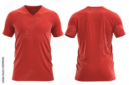 t shirt t-shirt Short sleeve V-neck muscular Gym style color - RED