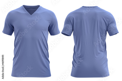 t shirt t-shirt Short sleeve V-neck muscular Gym style color - Sky blue