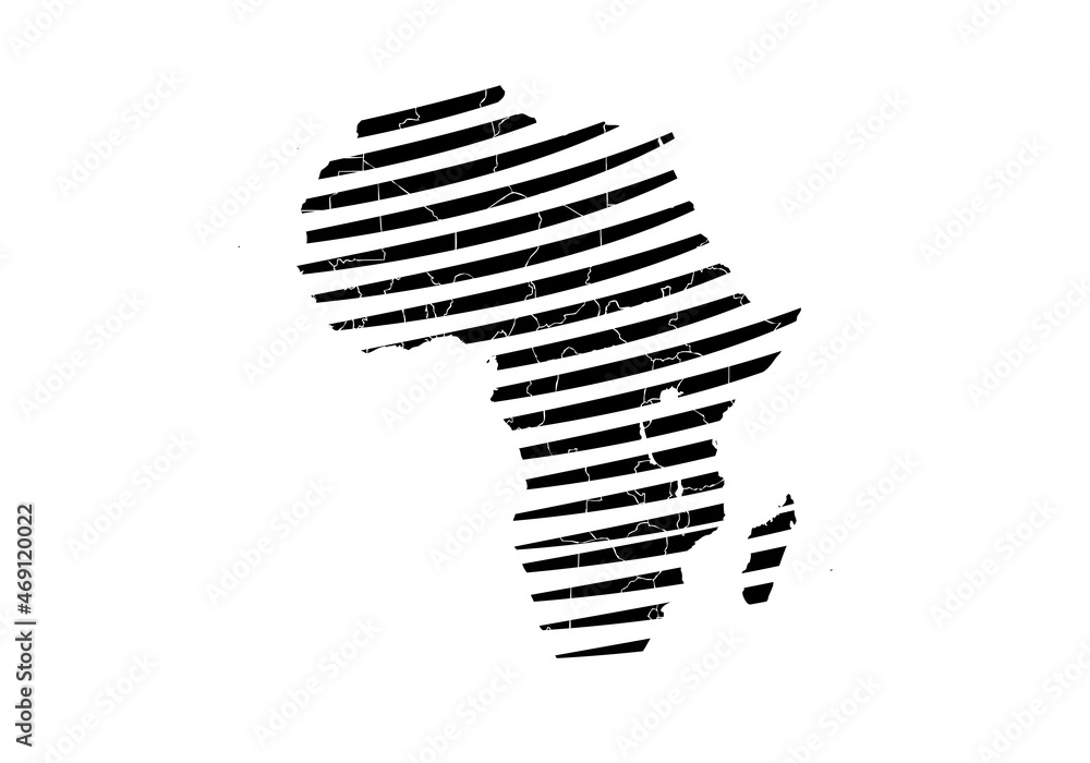 Mapa de África en trazos negros sobre fondo blanco. Mapa de África en trazos negros sobre fondo blanco.