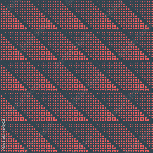 Red Blue Halftone Pattern Incline Rectangles Vector Retro Abstract Background. Repetitive Dotted Geometric Texture Retro Futurism Structure Tileable Minimalist Wallpaper