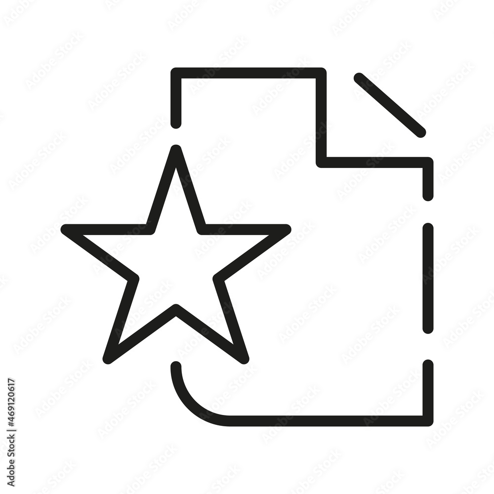 Document Outline Vector Icon. Illustration Of A Stroke Vector On A White Background. From App And Website Document Outline Vector Icon. Illustration Of A Stroke Vector On A White Background. From App And Website