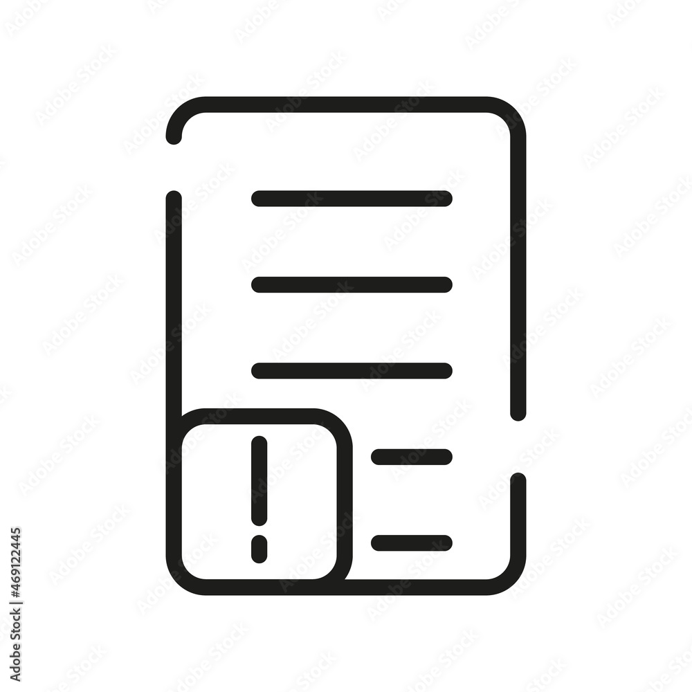 Document Outline Vector  Icon. Illustration Of A Stroke Vector On A White Background. From App And Website