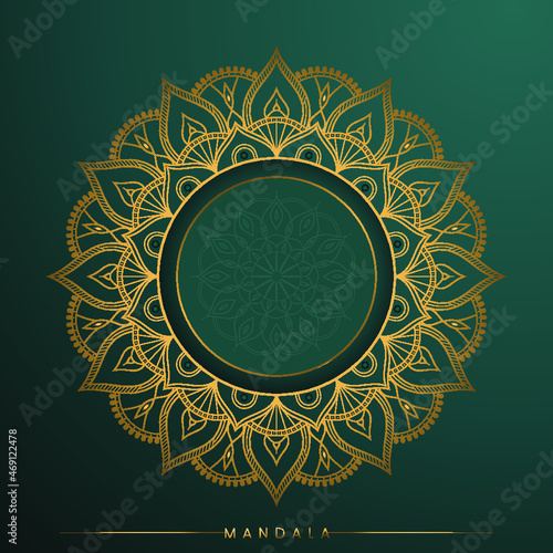 green and gold color luxury ornamental mandala background design