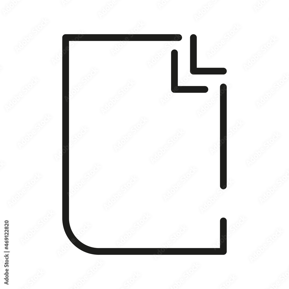 Document Outline Vector Icon. Illustration Of A Stroke Vector On A White Background. From App And Website Document Outline Vector Icon. Illustration Of A Stroke Vector On A White Background. From App And Website