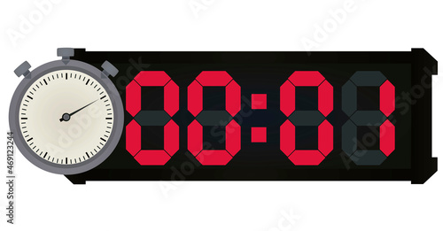 Digital stopwatch countdown. vector illustration