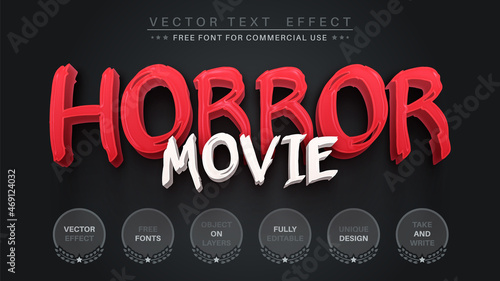 Horror Movie - Editable Text Effect, Font Style