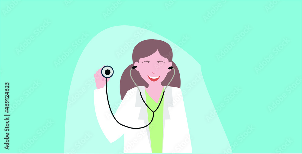 2d illustration online doctor concept