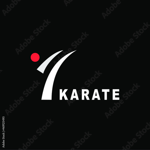 Flat and unique karate logo design