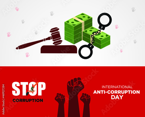 International Anti-Corruption Day, 9 December. poster And Social Media post anti corruption. Template for background, banner, card, poster. Vector illustration.