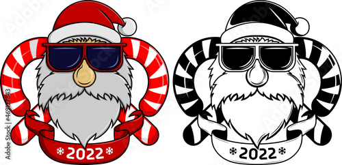 Santa Claus logo (Christmas logo, vector)