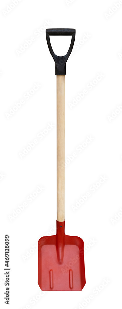 Shovel with wooden handle isolated on white Shovel with wooden handle isolated on white