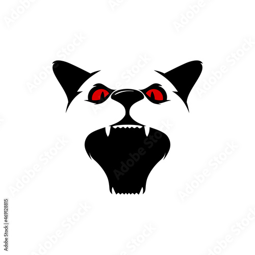 cat roar angry head logo inspiration