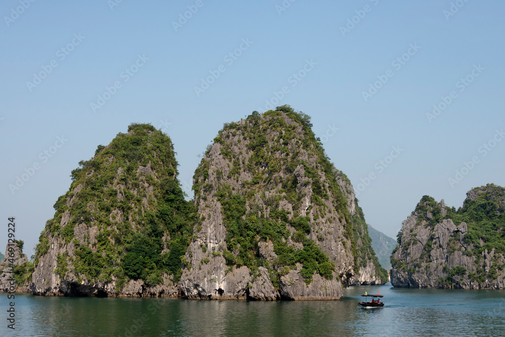 Beautiful rock formations in Ha Long Bay, Vietnam