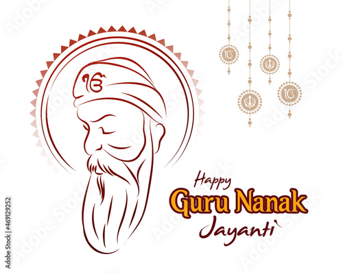 Vector illustration of Happy Guru Nanak Jaynati, Gurpurab, festival of Sikhism Religion.