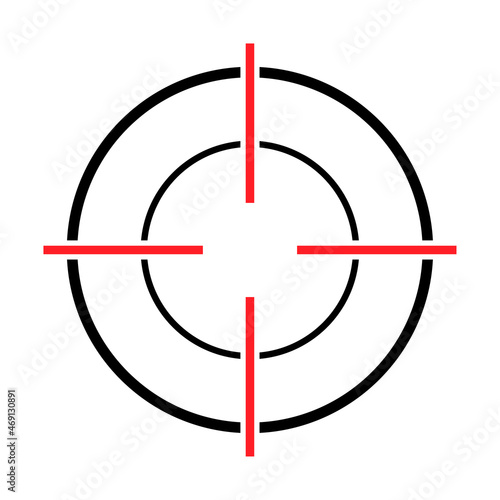 Sight gun vector icon. Modern target illustration of crosshair symbol for web design. Cross mark dot