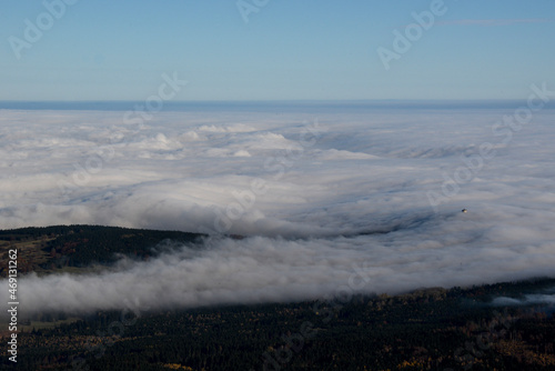 Herbstliche Luftaufnahme des Bayerischen Wald bei Schönsee, National Ples/CZ