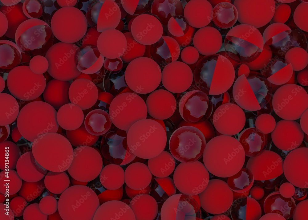 Close up of colorful balls abstract background. 3D illustration