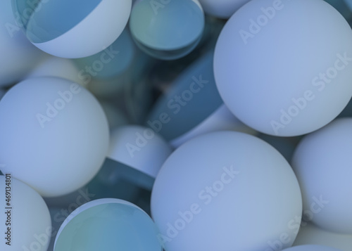 Close up of colorful balls abstract background. 3D illustration