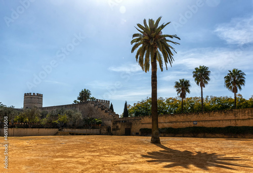 Patio de armas del Alcazar de Jerez de la Frontera, en la provincia de Cadiz