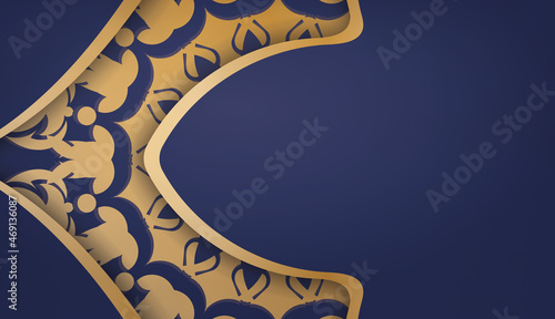 Dark blue banner with abstract gold pattern and place under your text