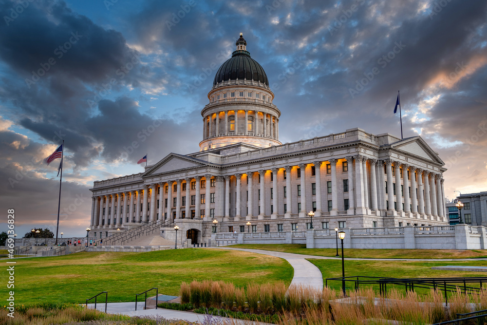 Beautiful morning view of Utah’s State Capital building