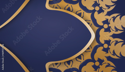 Dark blue banner with antique gold pattern and place under your text