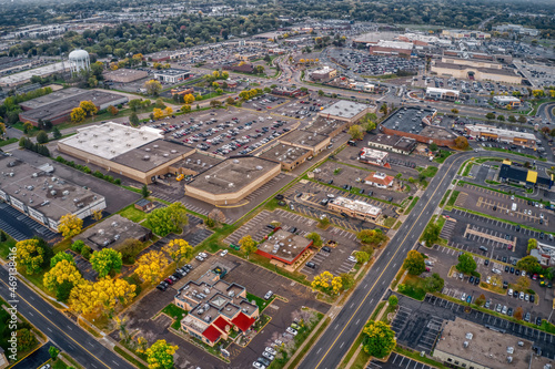 Aerial View of the Twin Cities Suburb of Roseville, Minnesota during Autumn © Jacob