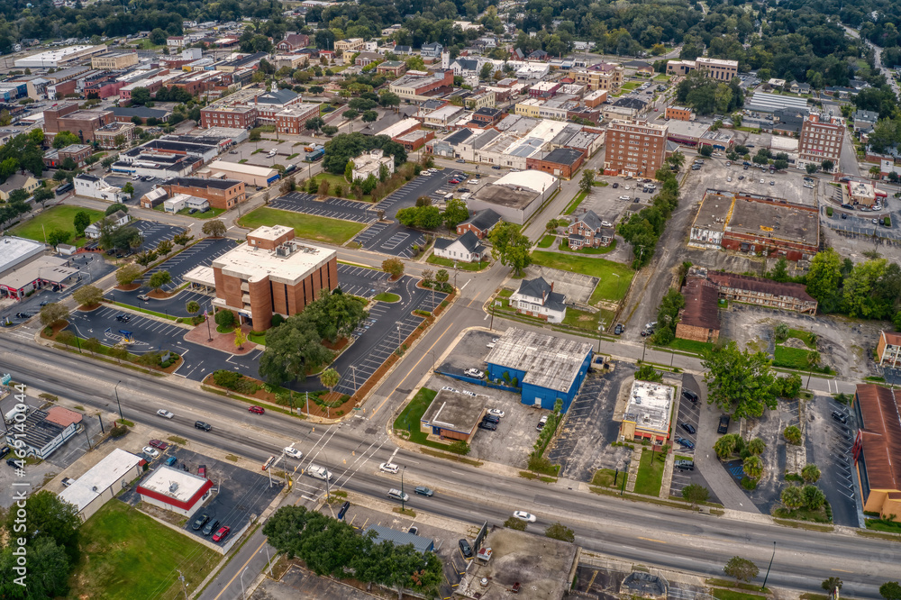 Aerial View of Downtown Orangeburg, South Carolina