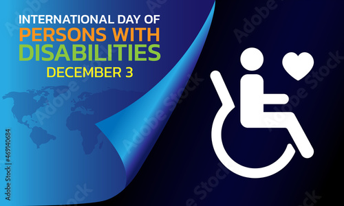 Vector illustration on the theme of International day of persons with disabilities observed each year on December 3rd across the globe.