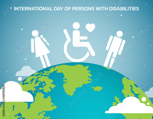 Vector illustration on the theme of International day of persons with disabilities observed each year on December 3rd across the globe.