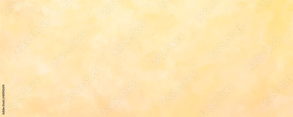 Vector watercolor yellow texture for cards. Hand drawn vector texture. Pastel color watercolour banner. Splashes. Template for design.	