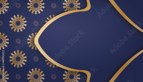 Dark blue banner with vintage gold pattern and place under your text