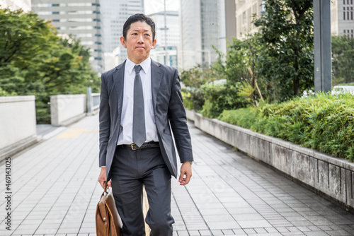 Photography Japanese businessman in Tokyo with formal business suit
