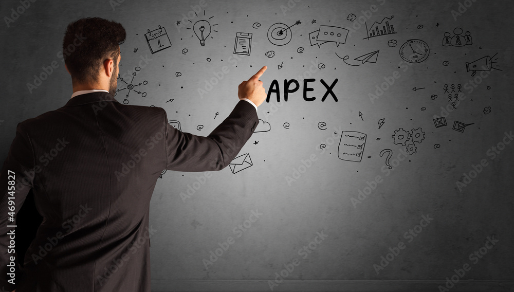 businessman drawing a creative idea sketch businessman drawing a creative idea sketch