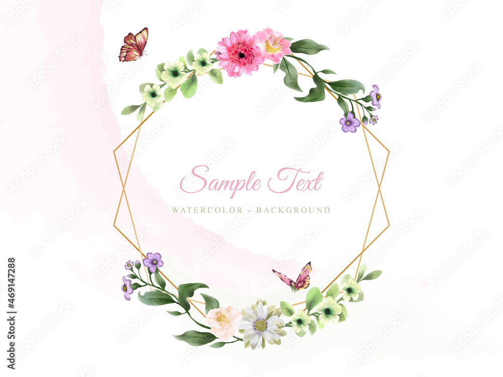 beautiful flower and leaves watercolor background beautiful flower and leaves watercolor background