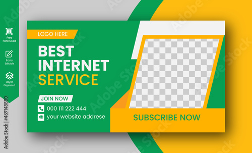 Internet service company YouTube thumbnail   new design web banner template