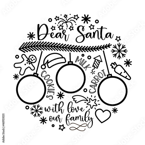 Santa tray concept. Place for cookies, drink and carrots for reindeer.
