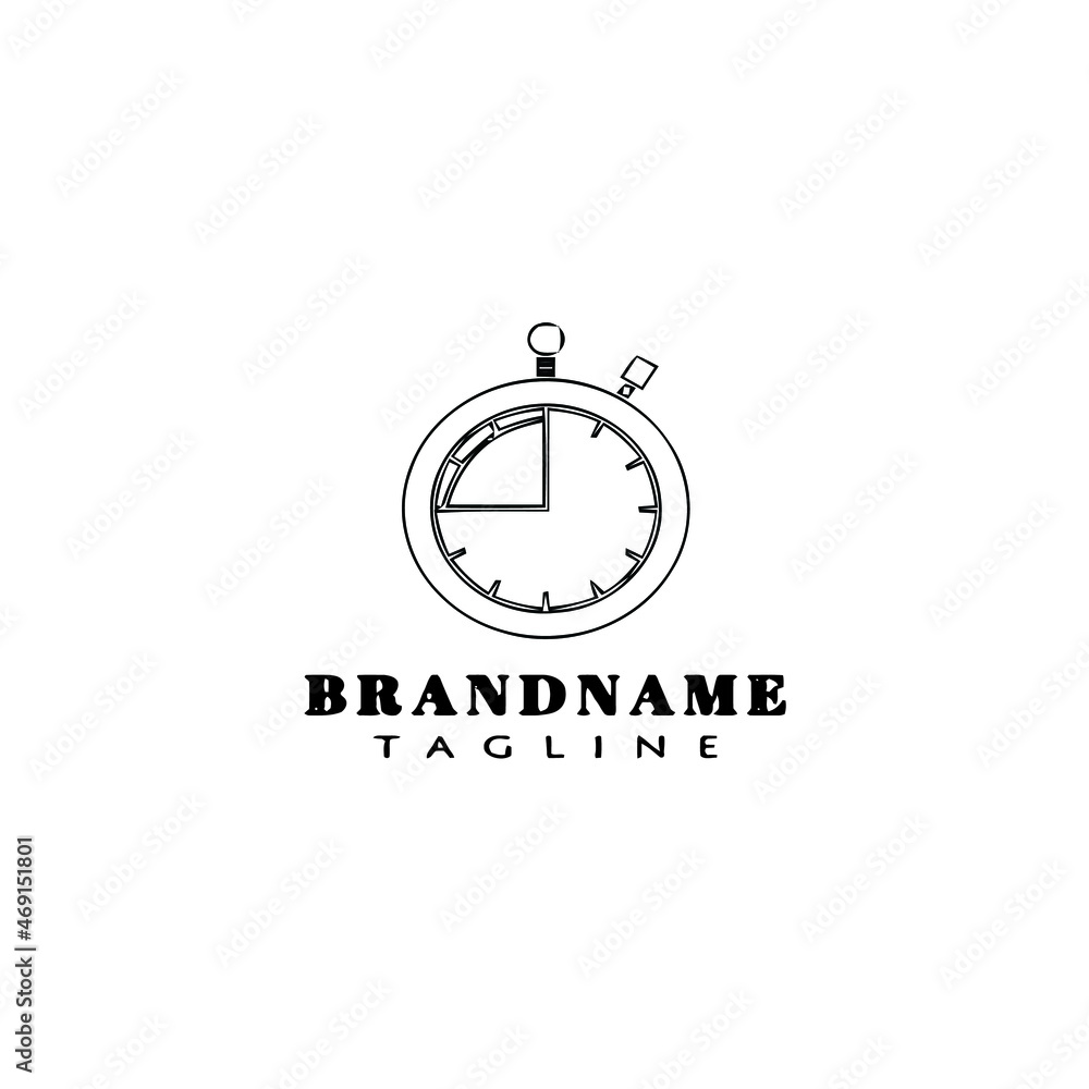 clock logo design template icon black isolated vector illustration ...