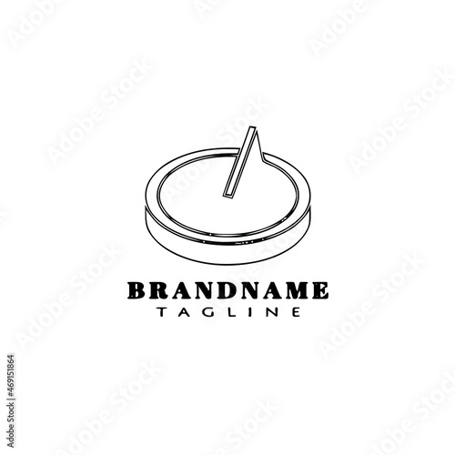 sun dial old clock logo cartoon design template icon isolated vector illustration