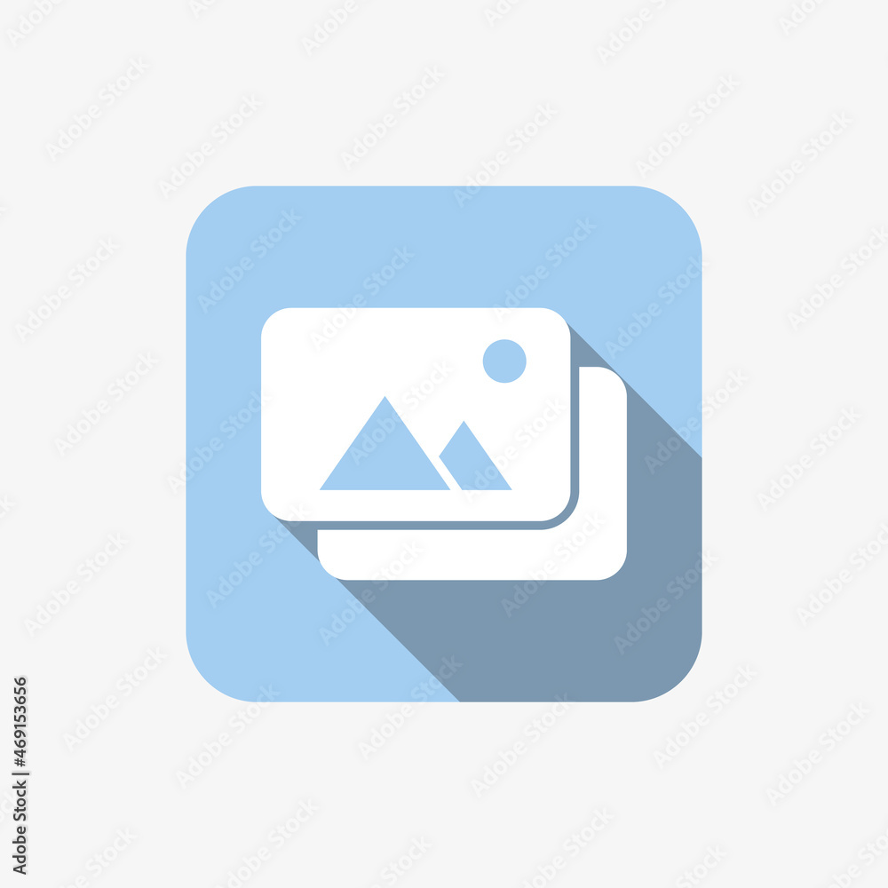 Photo gallery flat icon. Pictures, images symbol for mobile UI design concept. Photo gallery flat icon. Pictures, images symbol for mobile UI design concept.