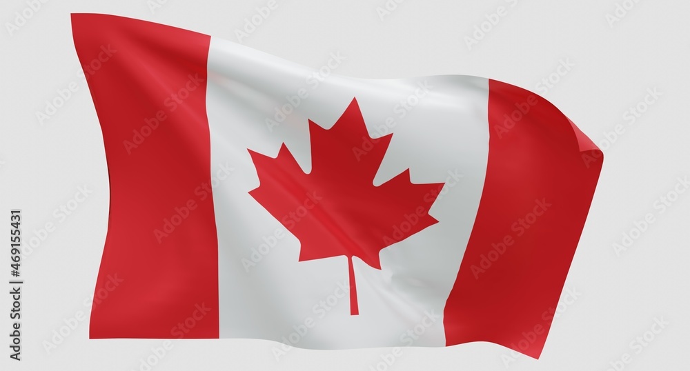 Canada flag waving in the wind. 3d Canada flag waving in the wind. 3d