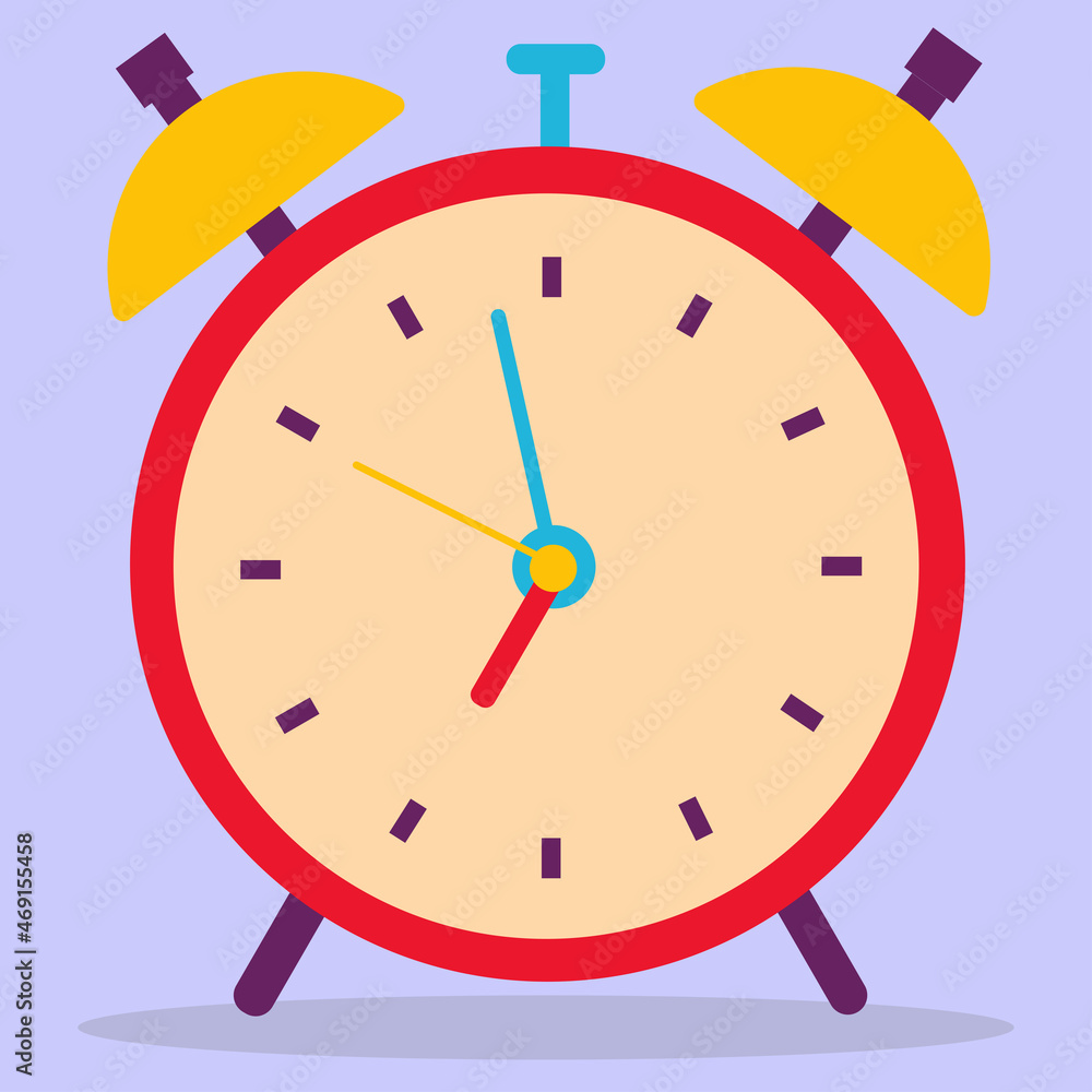 Alarm. Watch. The image is in a flat style. Vector illustration. Alarm. Watch. The image is in a flat style. Vector illustration.