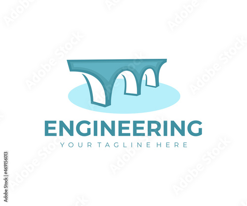 Fotografering Old bridge over the river, engineering and construction, logo design